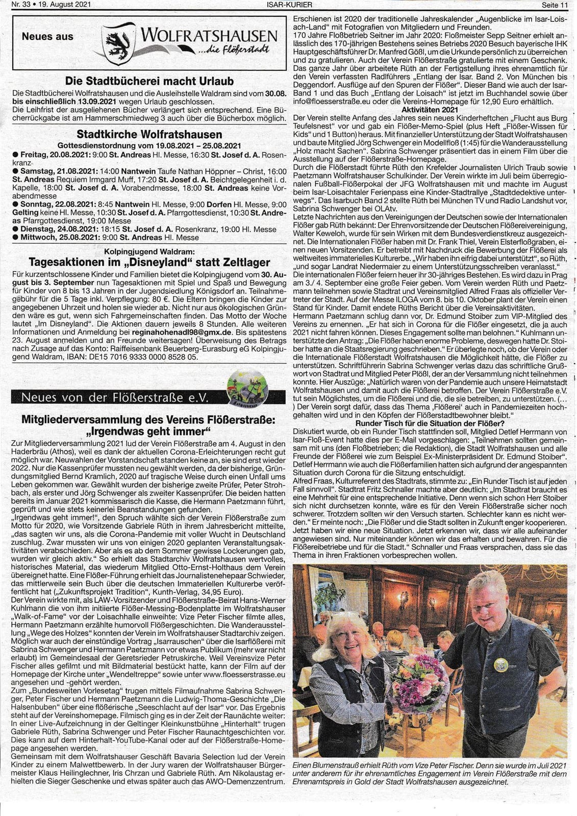 Mitglieder Versammlung / Bericht Isarkurier 2021