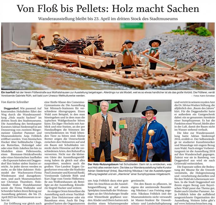 Unser "Isarfloß-Modell" kann jetzt in Deggendorf bestaunt werden 10.11.2022