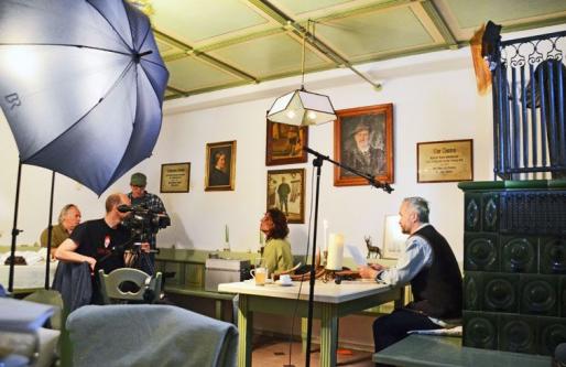 Dreharbeiten zu Flößerfilm „Fahr ma obi am Wasser“
